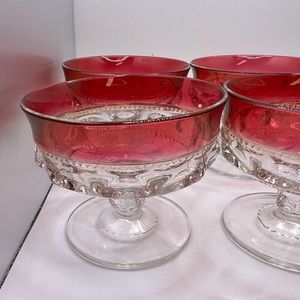 Vintage Kings Crown Ruby thumbprint glasses